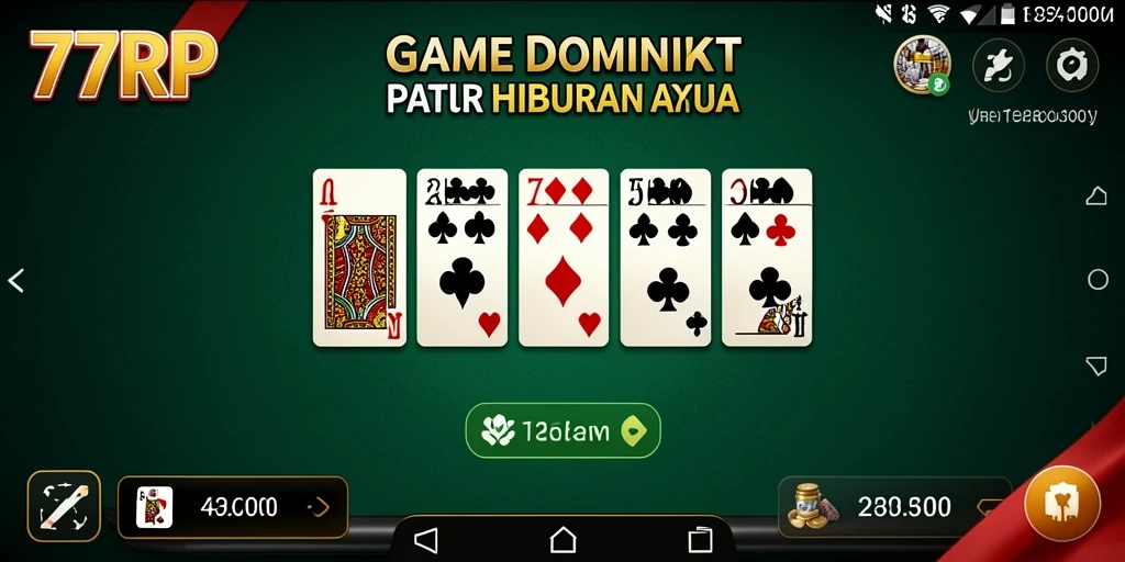 Tampilan screenshot game Domino 77RP dengan pemain yang bersaing.