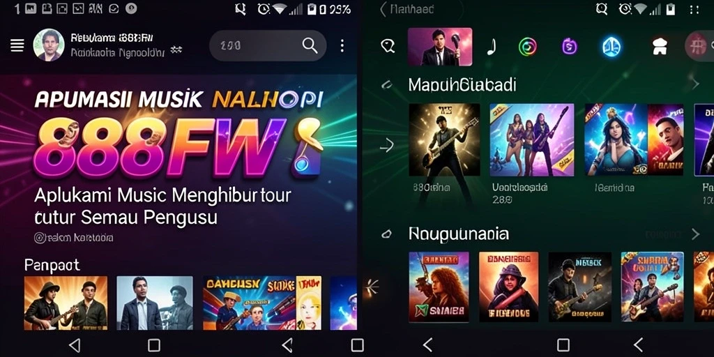 Screenshot gameplay 888FW yang menampilkan berbagai fitur musik.