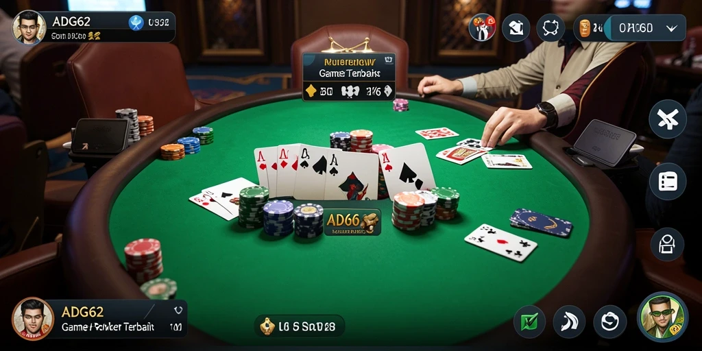 Screenshot ADG62 menampilkan permainan poker yang menarik dan antarmuka yang ramah.