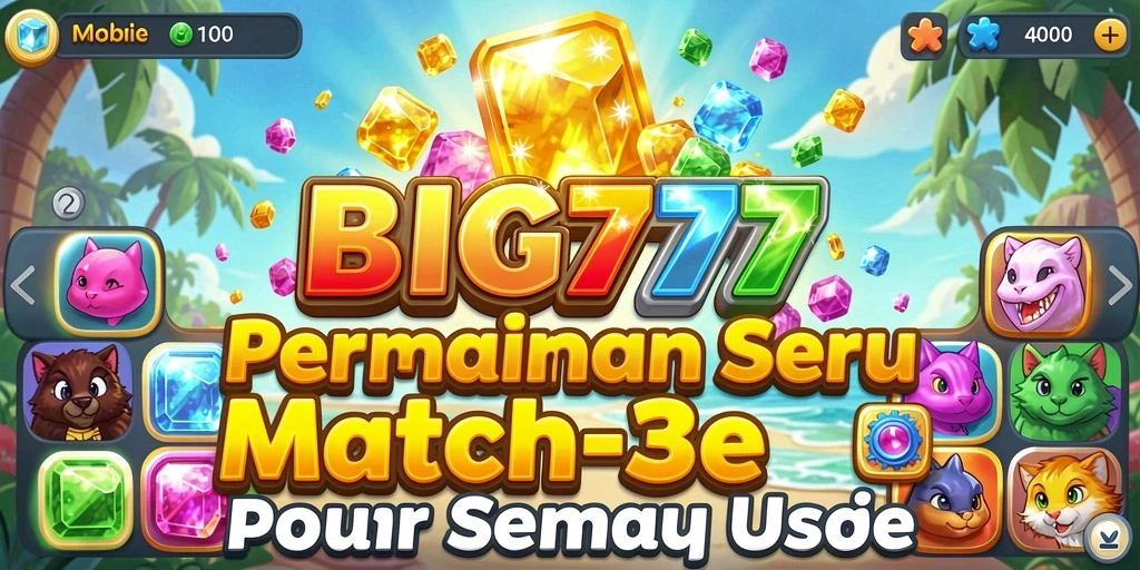 Tangkapan layar menggambarkan gameplay seru Match-3 dari BIG777.