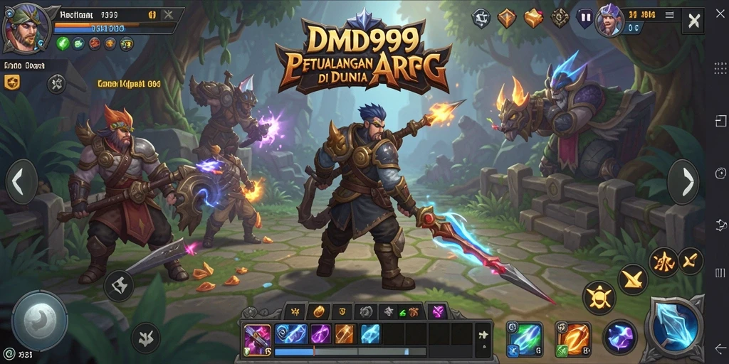 Screenshot menampilkan pertarungan epik dengan aksi ARPG yang intens.