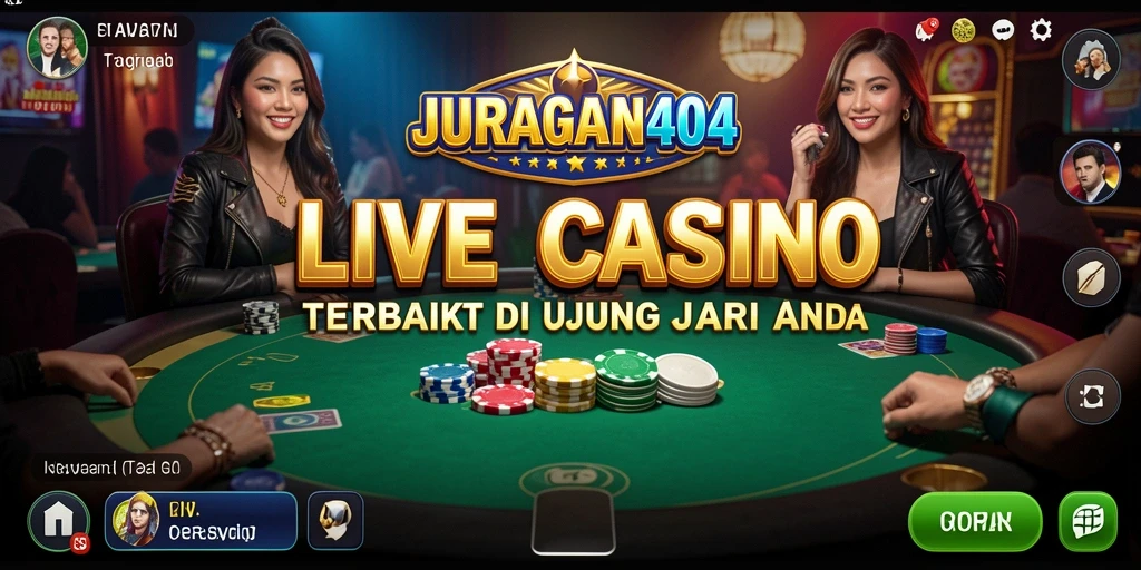 Screenshot gameplay JURAGAN404 menampilkan dealer dalam aksi di meja Live Casino.