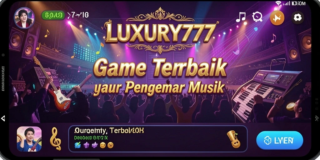 Screenshot permainan menarik dari LUXURY777 yang menunjukkan antarmuka permainan musik.