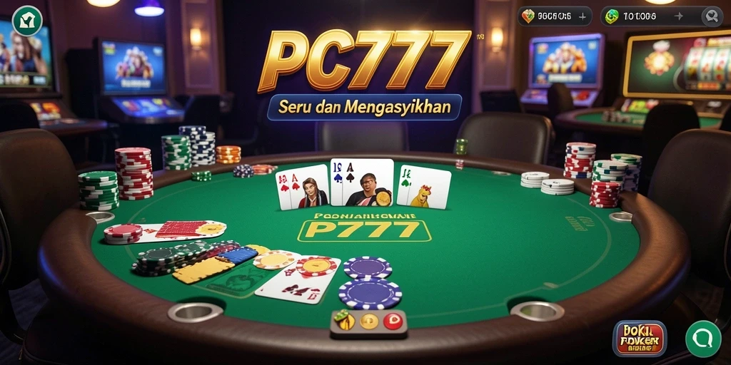 Tampilan gameplay Poker yang seru dan menegangkan di PC777.