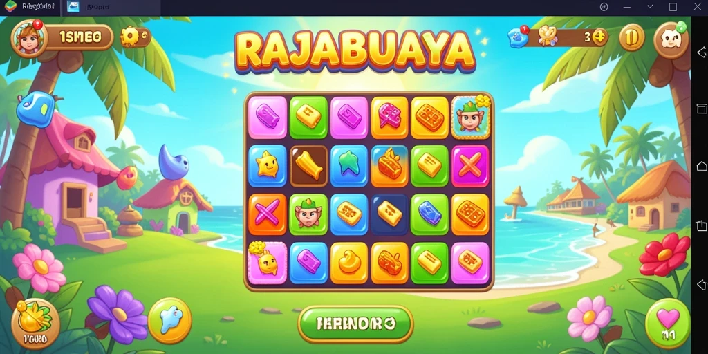 Tampilan menarik dari gameplay RAJABUAYA yang penuh warna.
