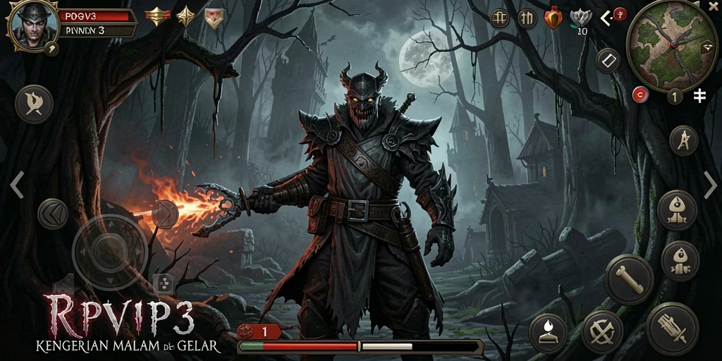 Tampilan gameplay RPVIP3 yang menyeramkan dan mendebarkan.