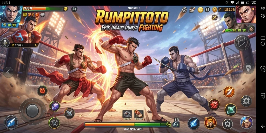 Screenshot RUMPITOTO menampilkan aksi pertarungan yang mendebarkan.