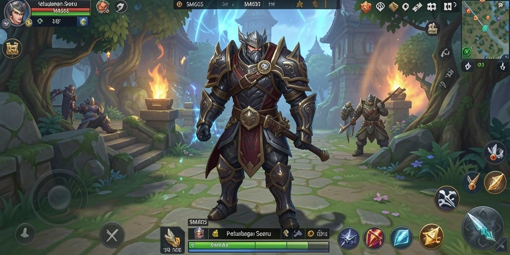 Screenshot SM605 menampilkan pertarungan epik dalam dunia MMORPG.