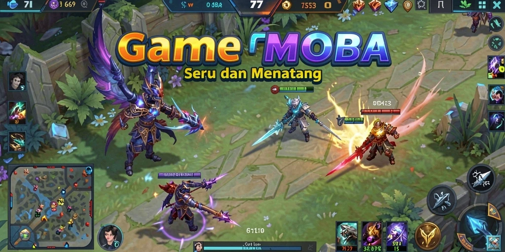 Tangkapan layar gameplay WOW77 menunjukkan aksi pertempuran seru antar tim.
